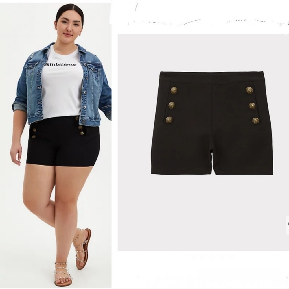 Torrid NWT Black Button High Rise Short Size 16